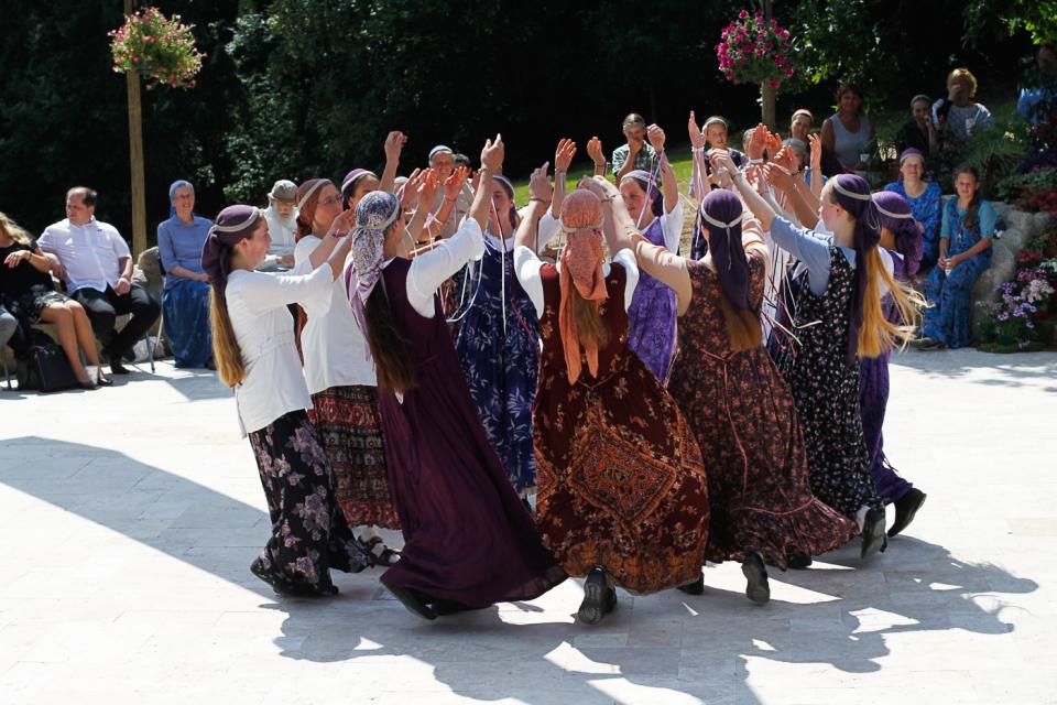 Women dancing together