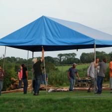 Putting up a tent