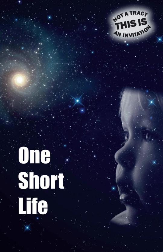 child's face looking off into starry galaxy