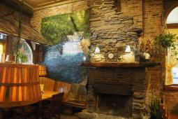A warm fireplace!